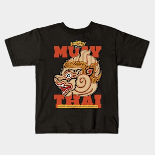 Vintage Muay Thai Tattoo Hanuman Kids T-Shirt